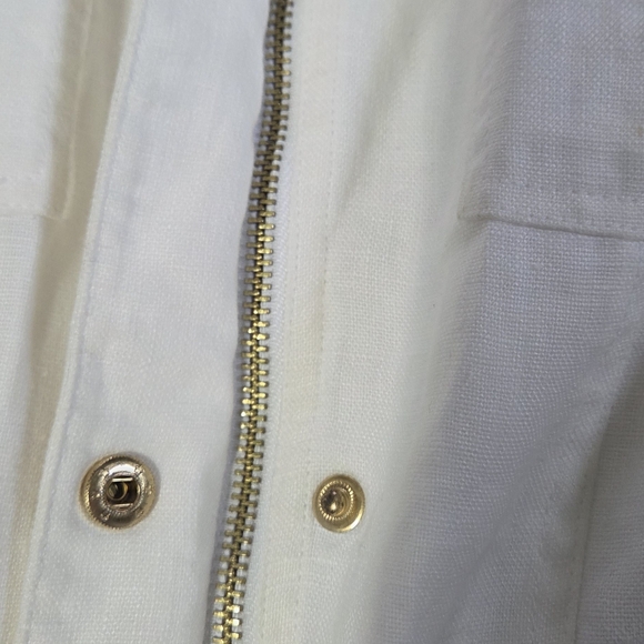 Michael Kors White Utility Jacket with Gold Buttons - Picture 5 of 6